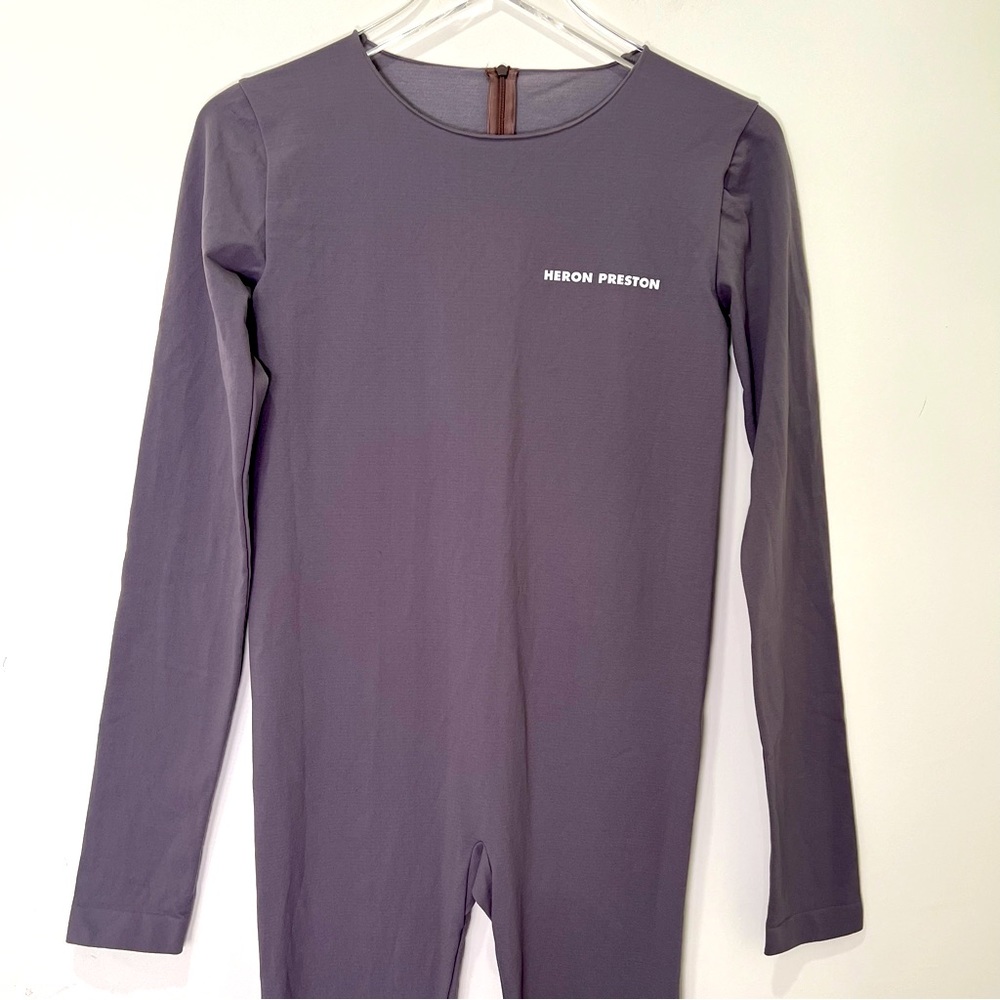 Heron Preston Jumpsuit Reflective Logo Grey Long Sleeve Stretch Size XL‎ - Picture 5 of 13